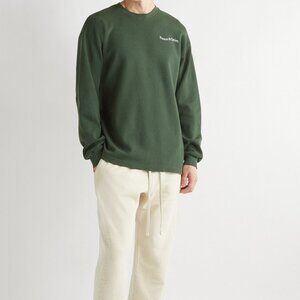 MoPQ Woodmark Logo-Embroidered Waffle-Knit Cotton T-Shirt